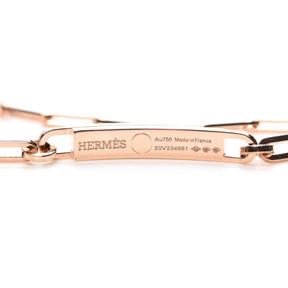 Hermes 18K Rose Gold Diamond Pave Kelly Chaine Choker Necklace 4 of 5
