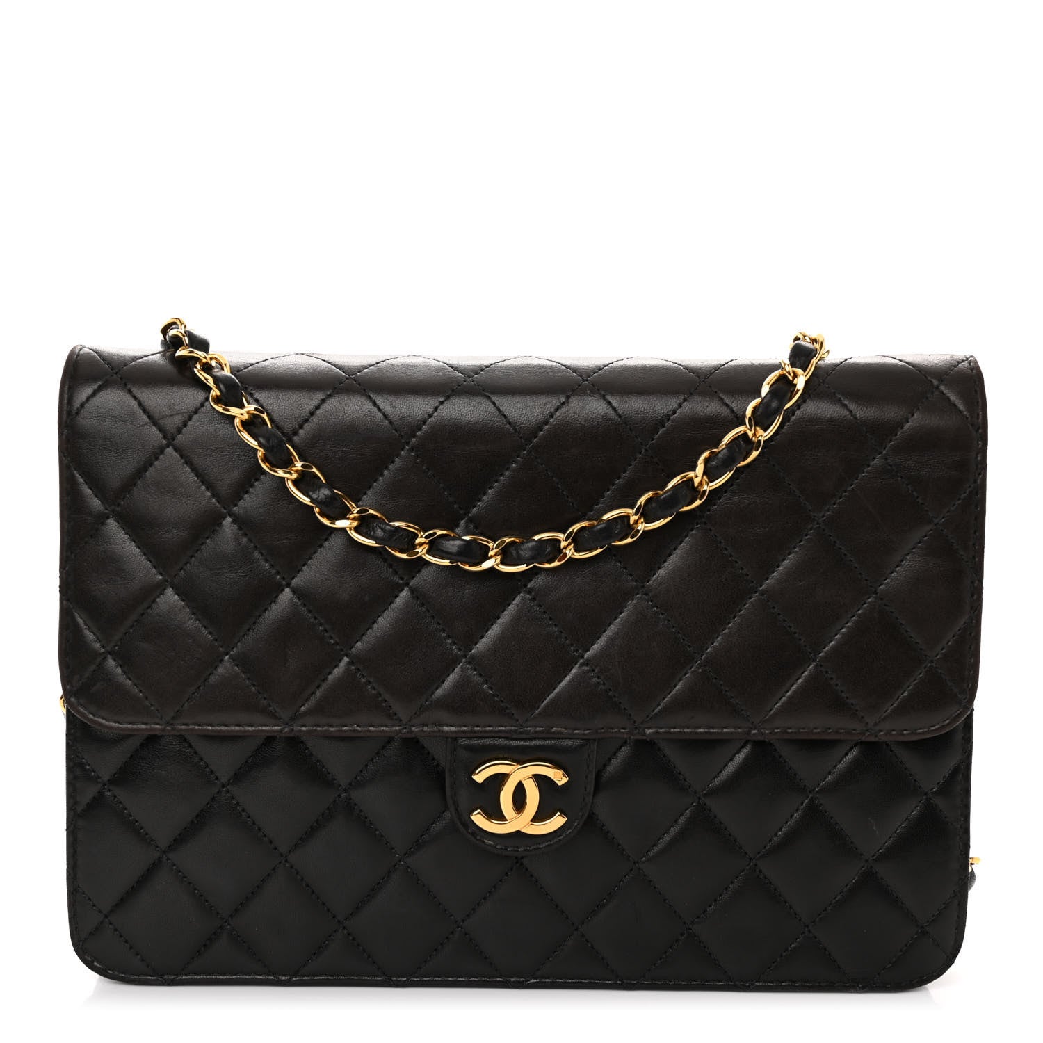 Chanel Lambskin Quilted Medium Single Flap Black 1 of 10