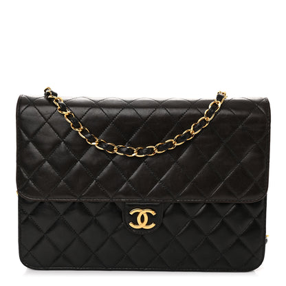 Chanel Lambskin Quilted Medium Single Flap Black 1 of 10