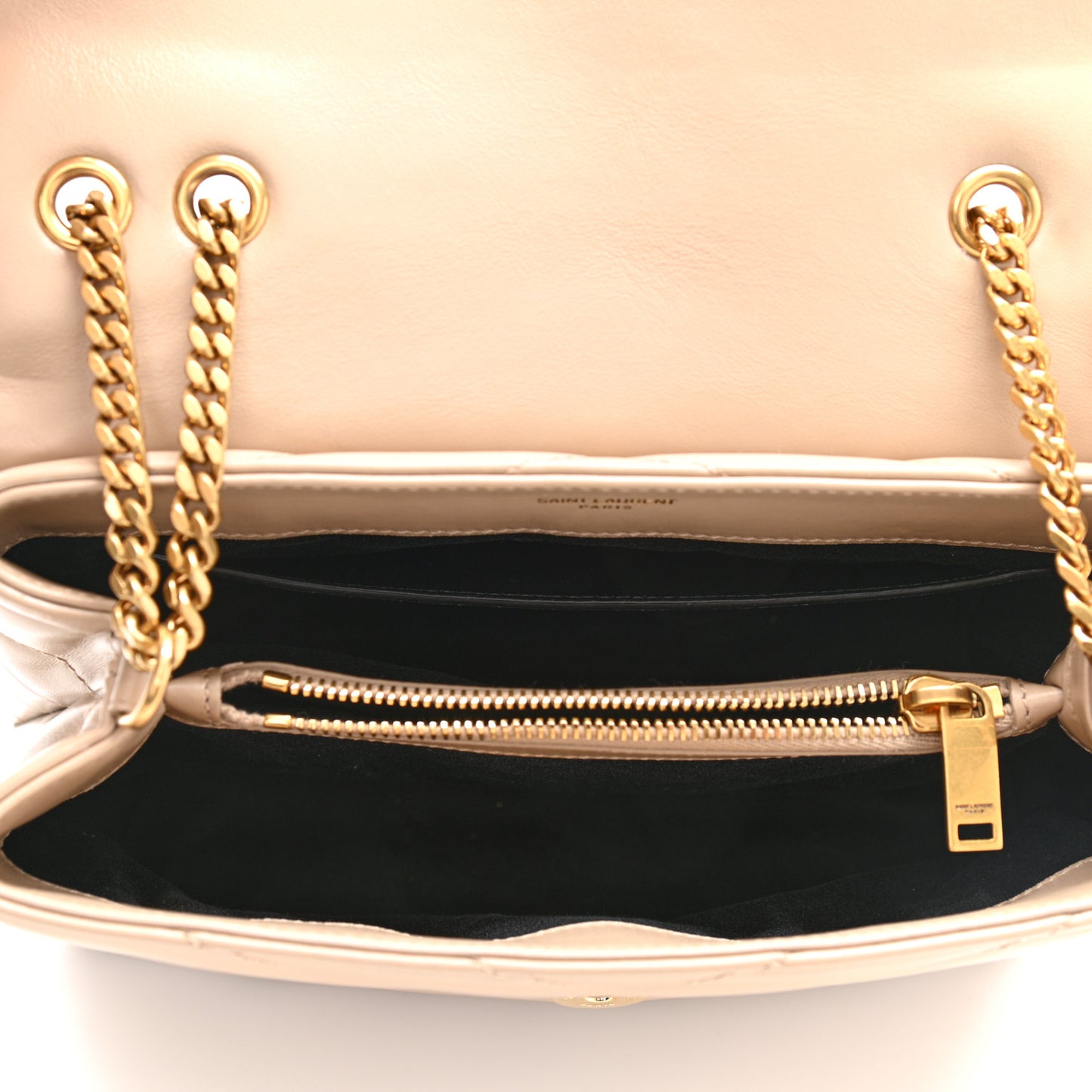 Calfskin Y Quilted Monogram Small Loulou Chain Satchel Dark Beige