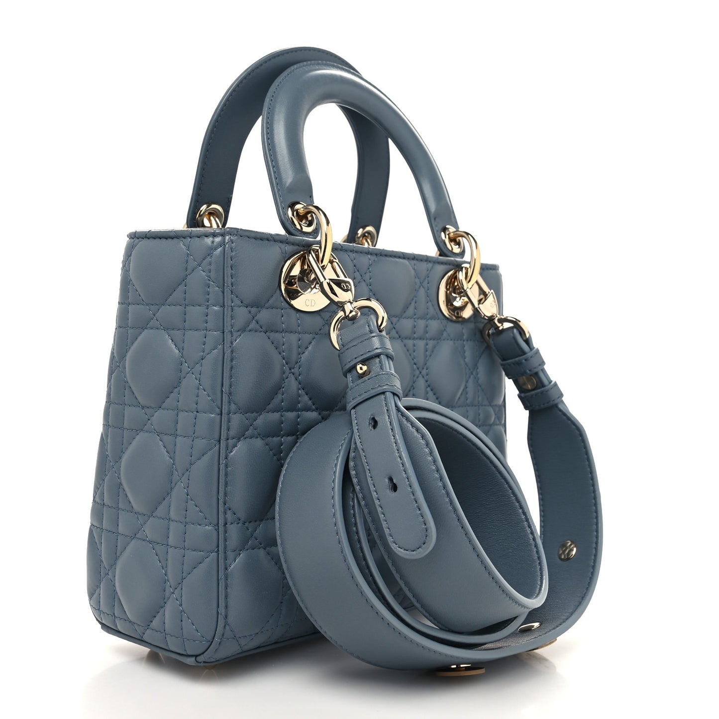 Lambskin Cannage Small Lucky Badges My Lady Dior Cloud Blue