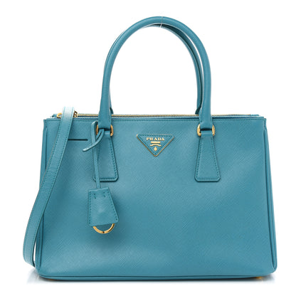 Prada Saffiano Lux Small Double Zip Tote Turchese 1 of 7