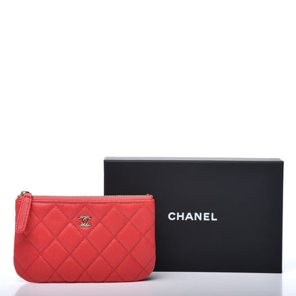 Chanel Caviar Quilted Small Cosmetic Case Dark Pink 9 of 9