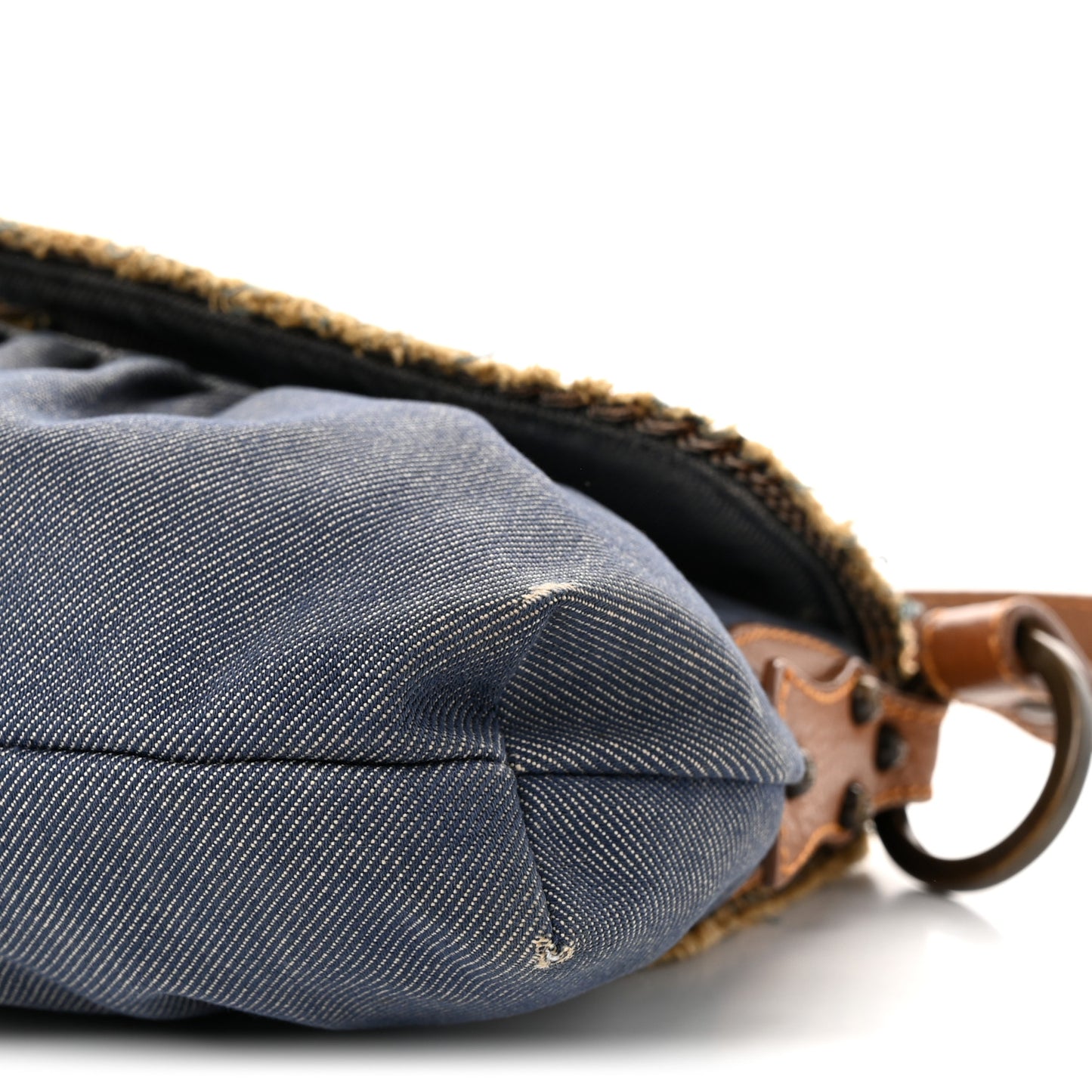 Denim Small Media Jeans Chef Shoulder Bag Blue Cuoio