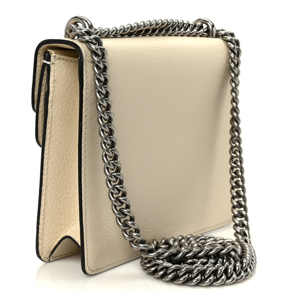 Gucci Textured Calfskin Crystal Mini Dionysus Shoulder Bag Mystic White 3 of 11
