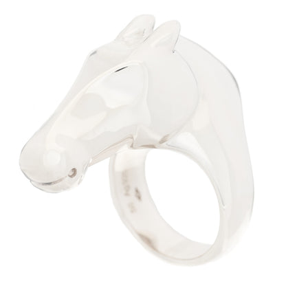 Hermes Sterling Silver GM Galop Ring 56 7.5 1 of 7