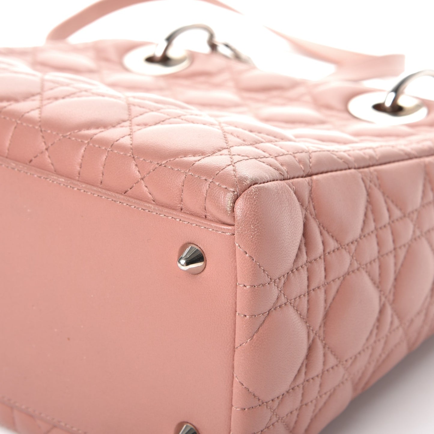 Lambskin Cannage Medium Lady Dior Bois de Rose