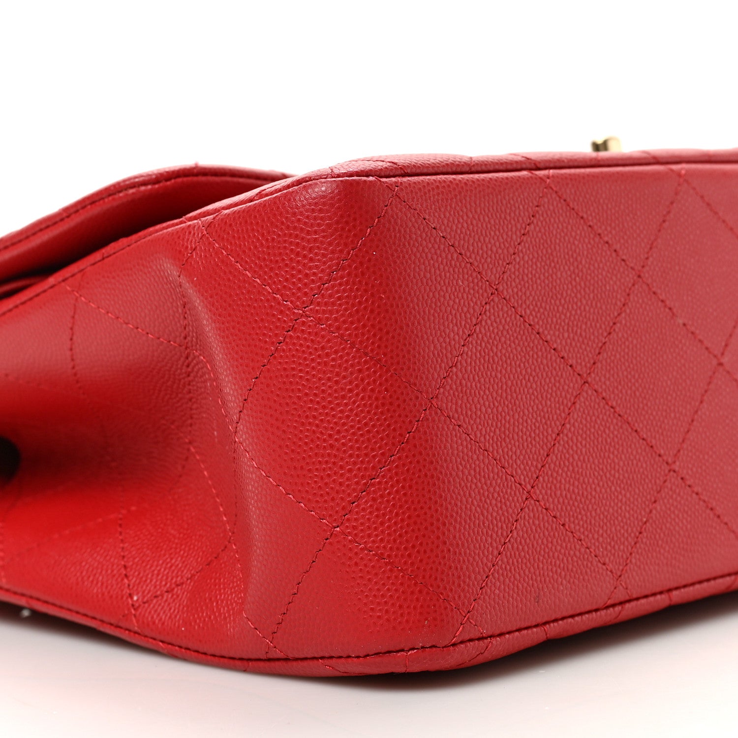 Chanel Caviar Quilted Jumbo Double Flap Red 8 of 10