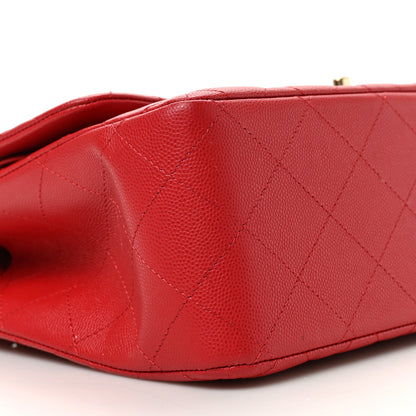 Chanel Caviar Quilted Jumbo Double Flap Red 8 of 10