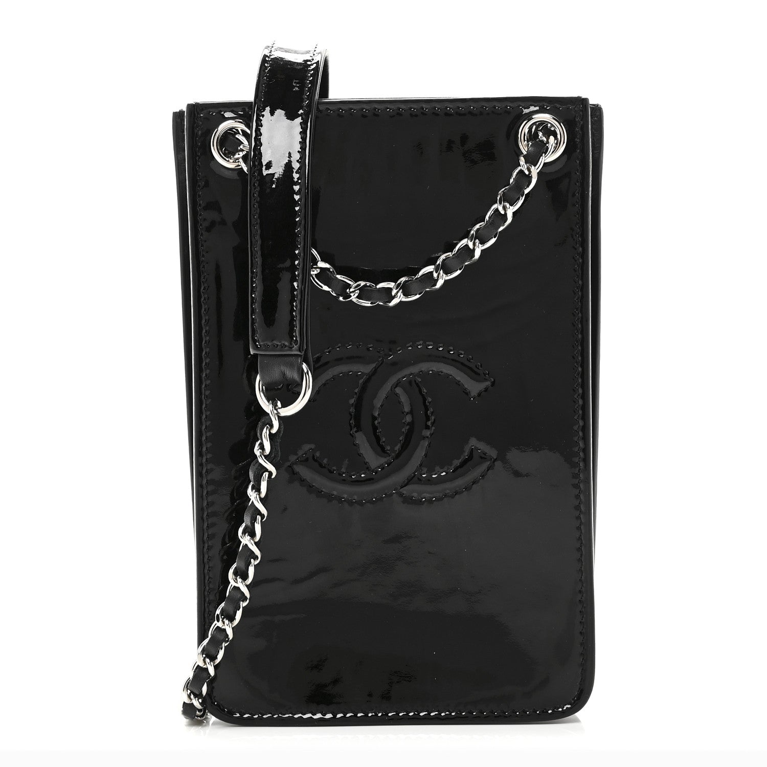 Chanel Patent CC Phone Holder Crossbody Black 1 of 10
