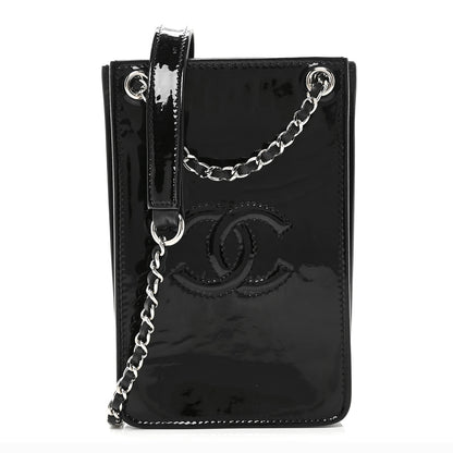Chanel Patent CC Phone Holder Crossbody Black 1 of 10
