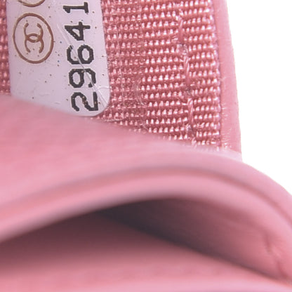 Chanel Caviar Camellia Embossed Card Holder Pink 8 of 9