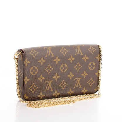 Louis Vuitton Monogram Pochette Felicie Chain Wallet Fuchsia 3 of 7