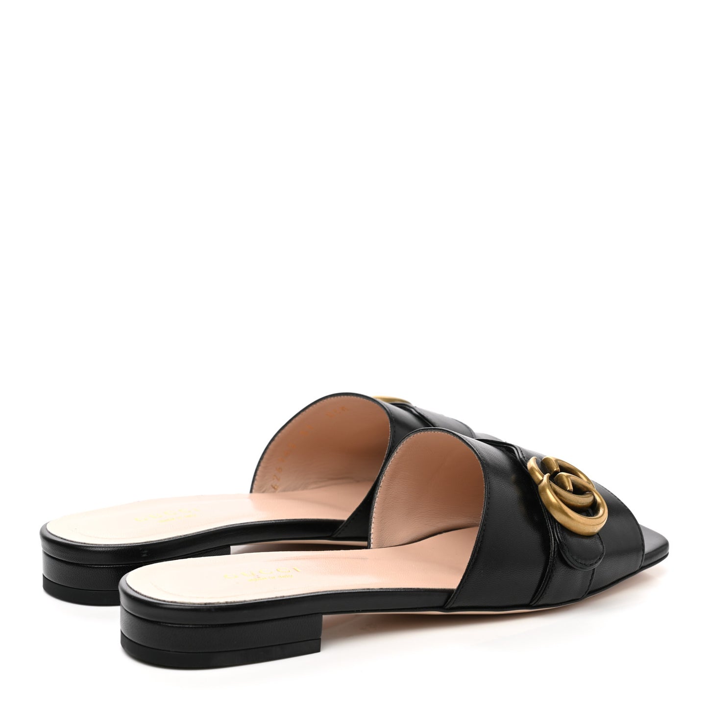 Malaga Kid GG Marmont Flat Slide Sandals 37 Black