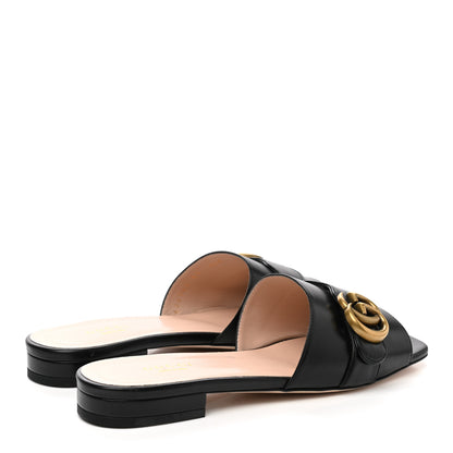 Gucci Malaga Kid GG Marmont Flat Slide Sandals 37 Black 4 of 12