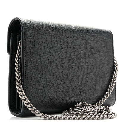 Gucci Calfskin Mini Dionysus Chain Wallet Black Black 3 of 16