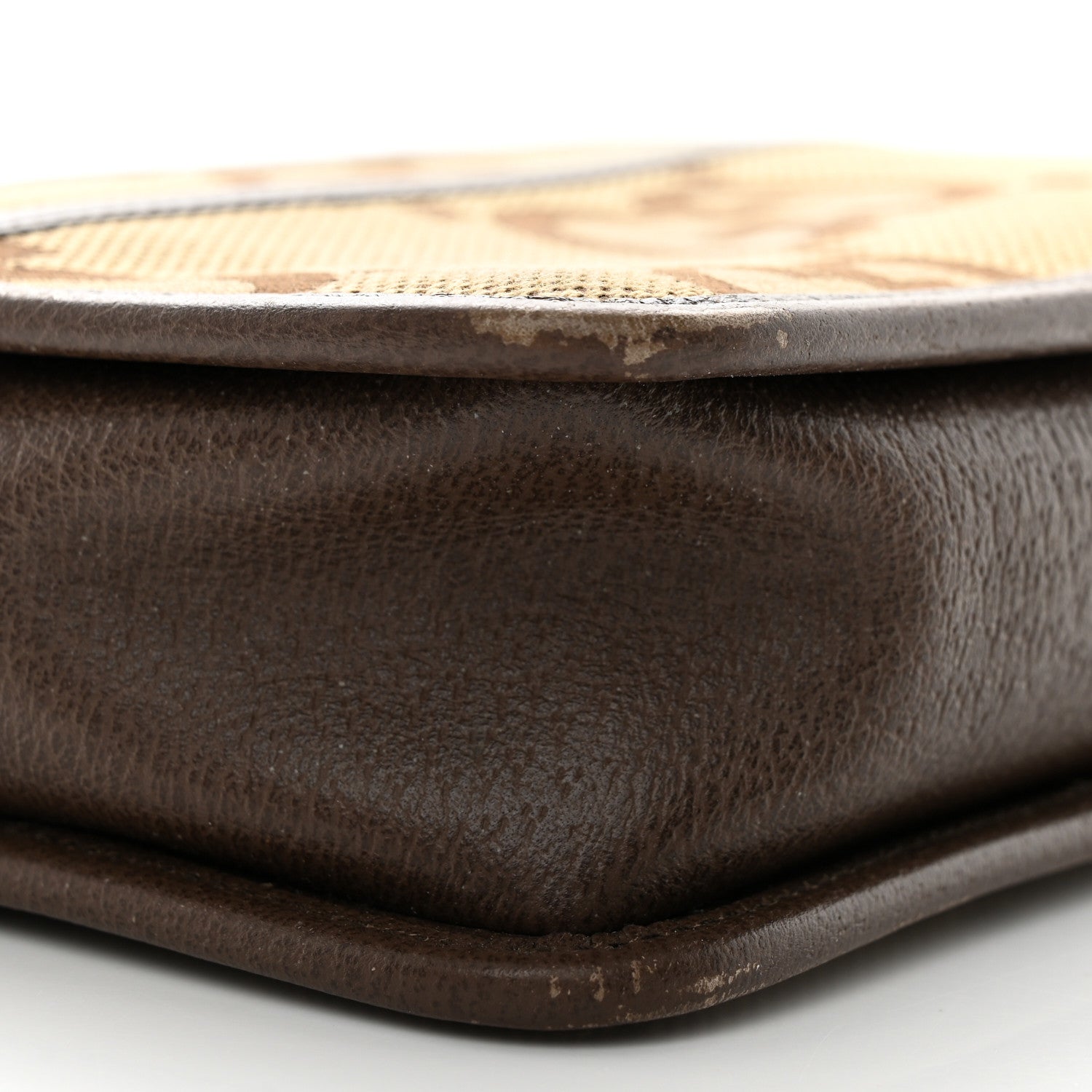 Gucci Monogram Jumbo GG Textured Dollar Calfskin Web Mini Crossbody Bag Camel Ebony New Acero 9 of 11