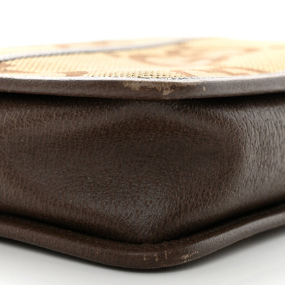 Gucci Monogram Jumbo GG Textured Dollar Calfskin Web Mini Crossbody Bag Camel Ebony New Acero 9 of 11