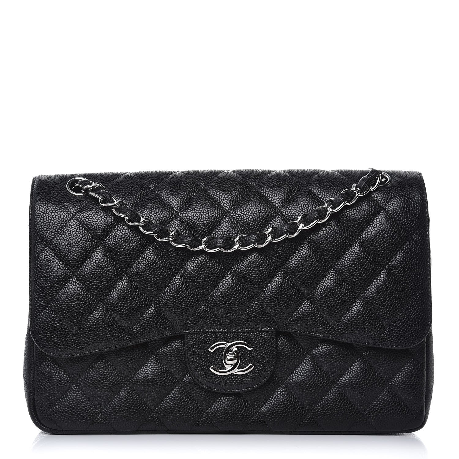 Chanel Caviar Quilted Jumbo Double Flap Black 1 of 8
