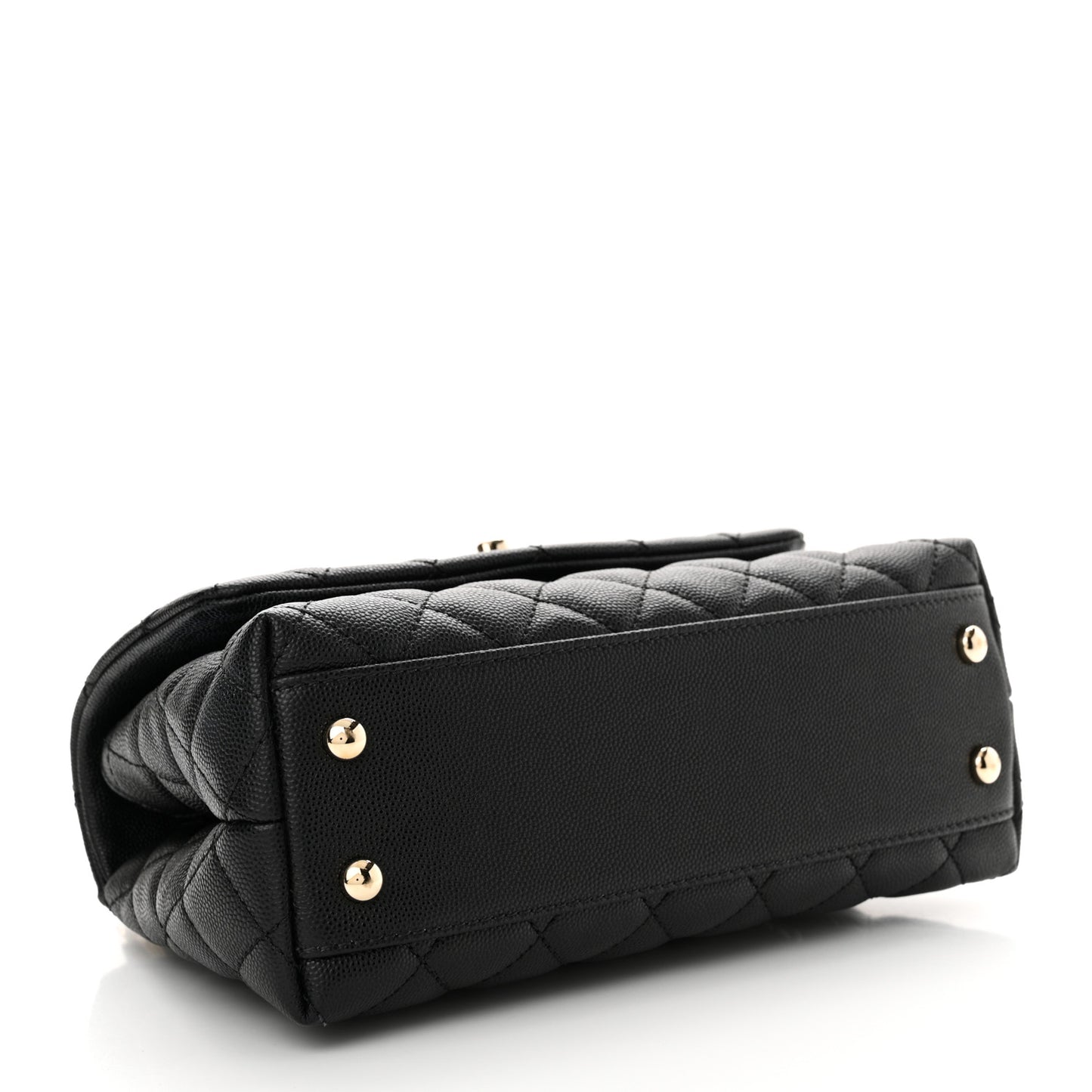 Caviar Quilted Mini Coco Handle Flap Black