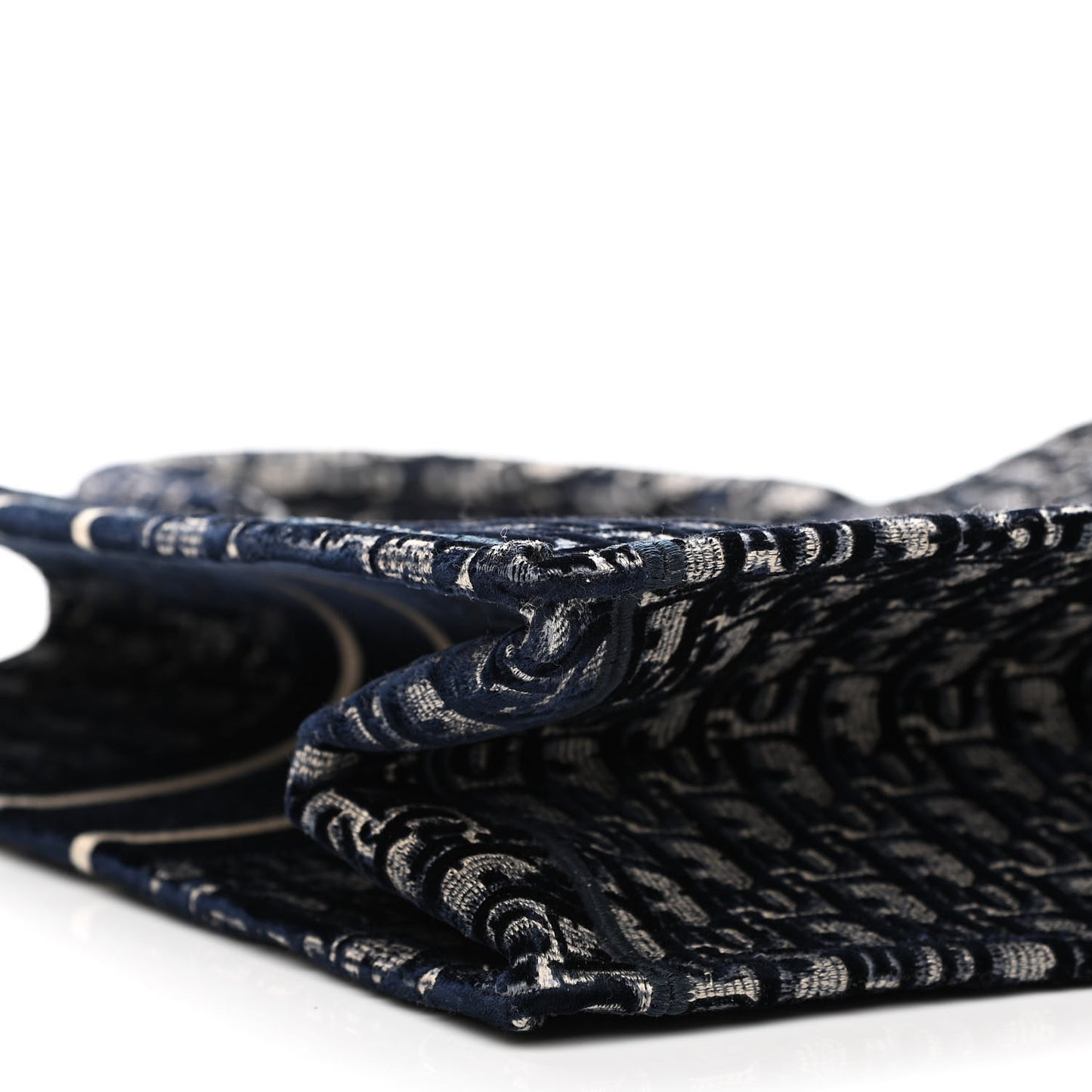 Oblique Velvet Book Tote Blue Multicolor