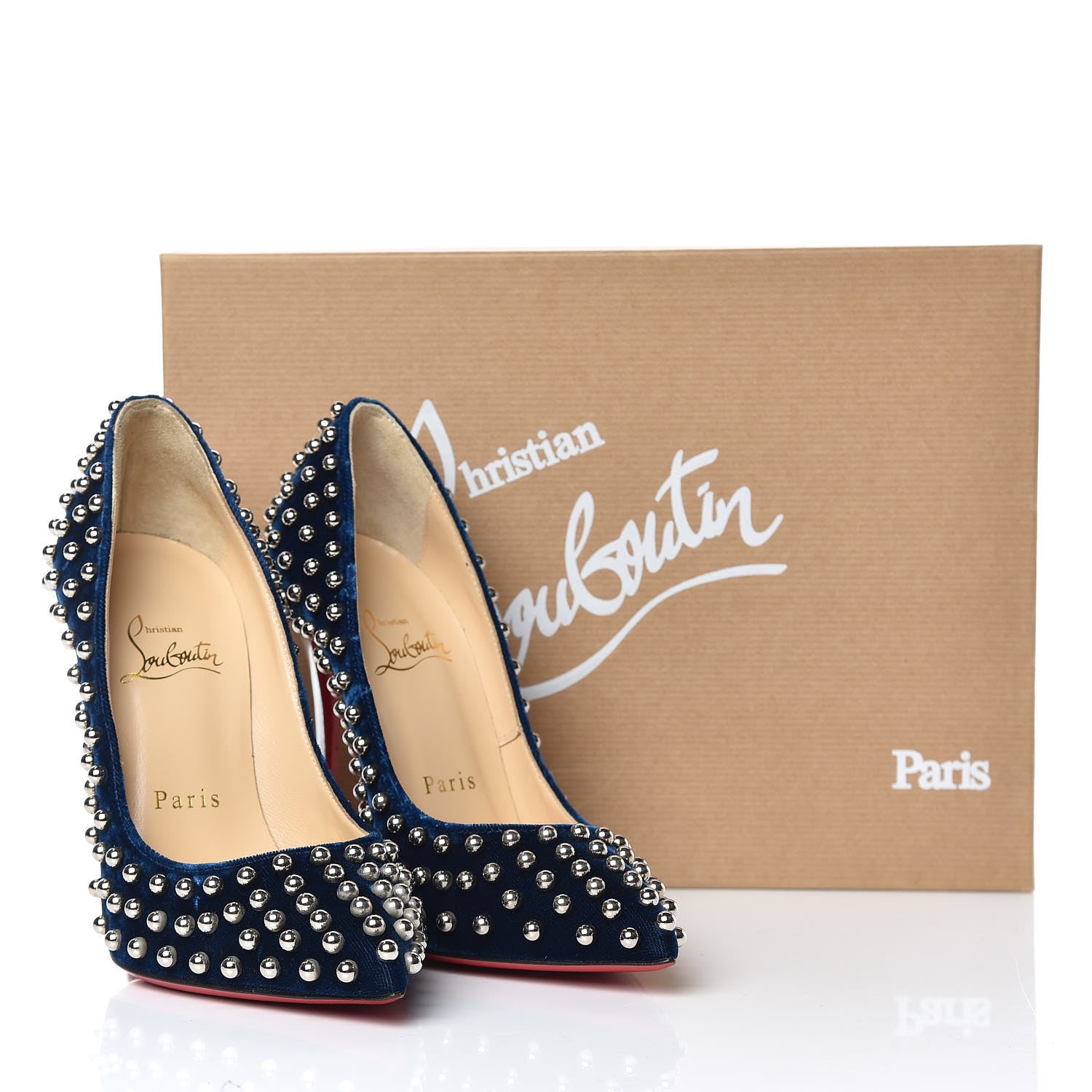 Christian Louboutin Velvet Specchio Billy 120 Spikes Pumps 35.5 Silver Eclipse 10 of 10