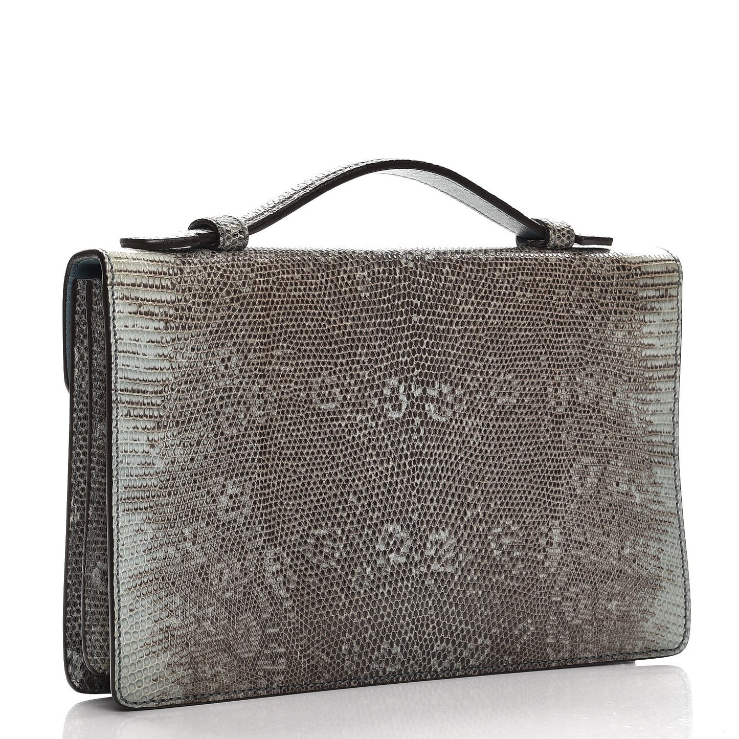 Lizard Small Lady Lock Briefcase Clutch