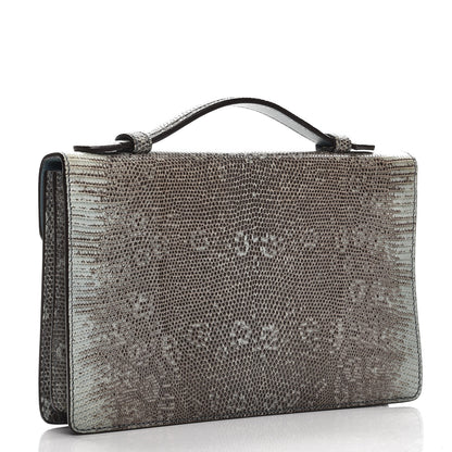 Gucci Lizard Small Lady Lock Briefcase Clutch 3 of 7