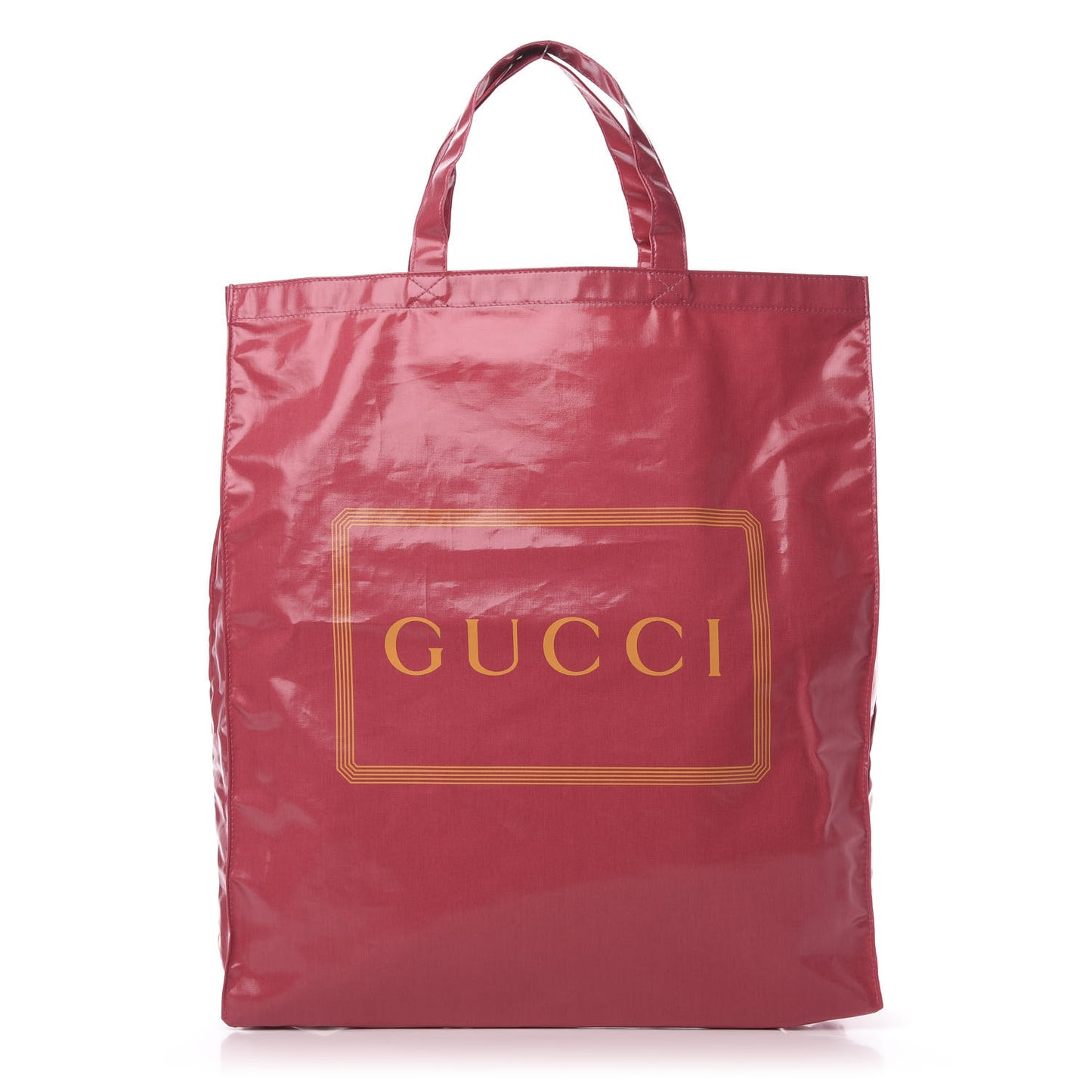 Patent Canvas Frame Logo Vertical Tote Glam Pink