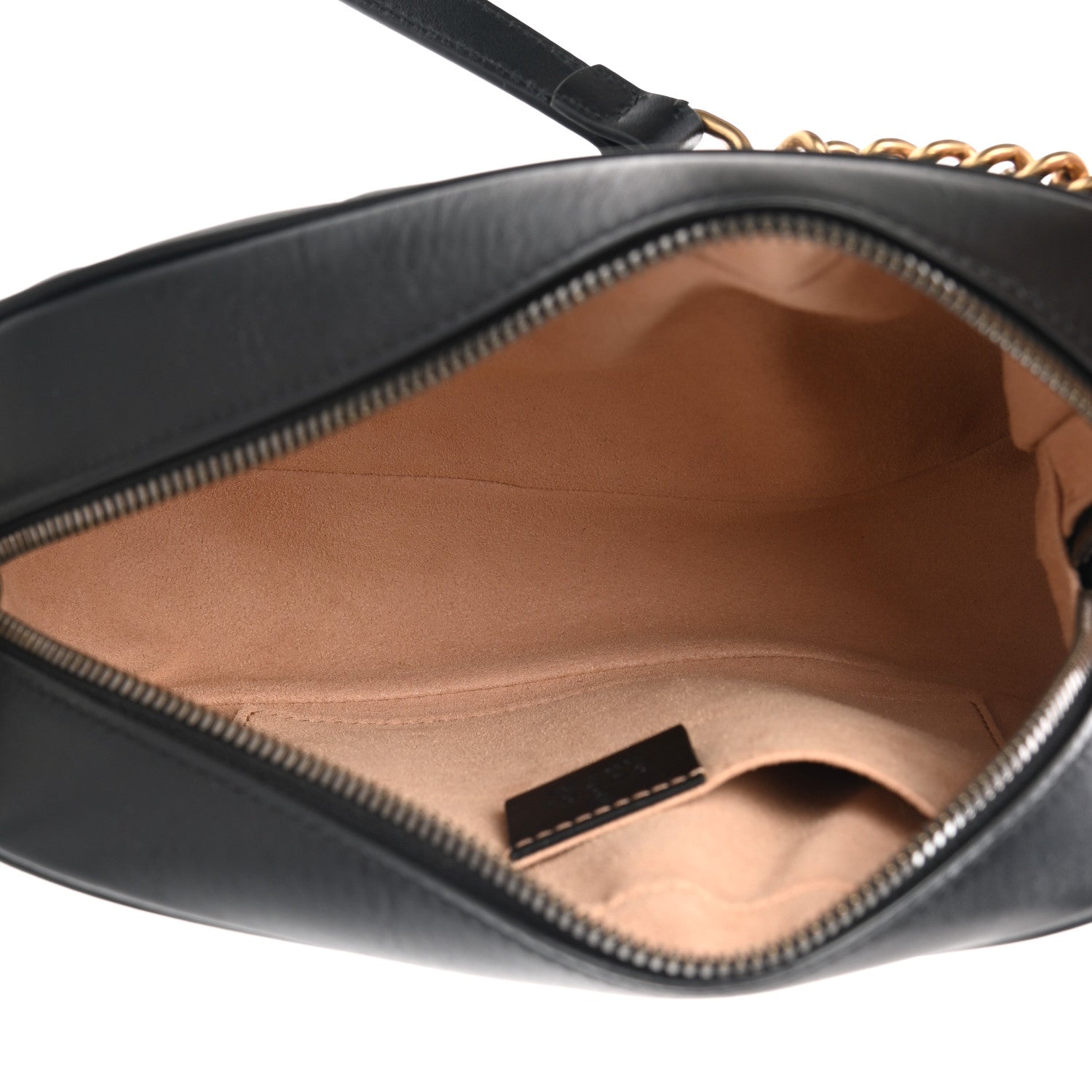 Gucci Calfskin Matelasse Small GG Marmont Chain Shoulder Bag Black 5 of 11