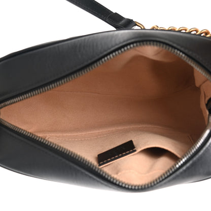 Gucci Calfskin Matelasse Small GG Marmont Chain Shoulder Bag Black 5 of 11