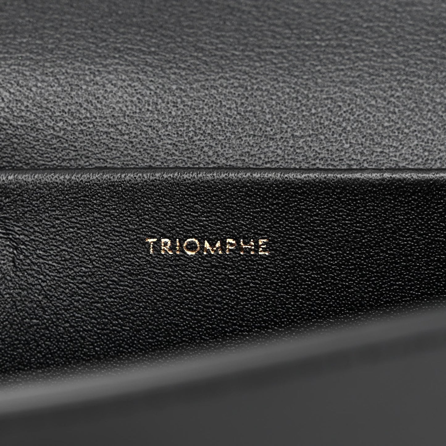 Shiny Calfskin Triomphe Chain Shoulder Bag Black
