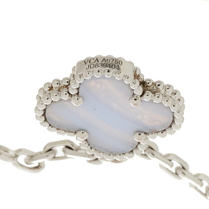 Van Cleef & Arpels 18K White Gold Chalcedony Mother of Pearl 5 Motifs Magic Alhambra Bracelet 3 of 4