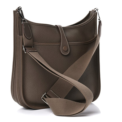 Hermes Taurillon Clemence Evelyne III PM Etoupe 3 of 11