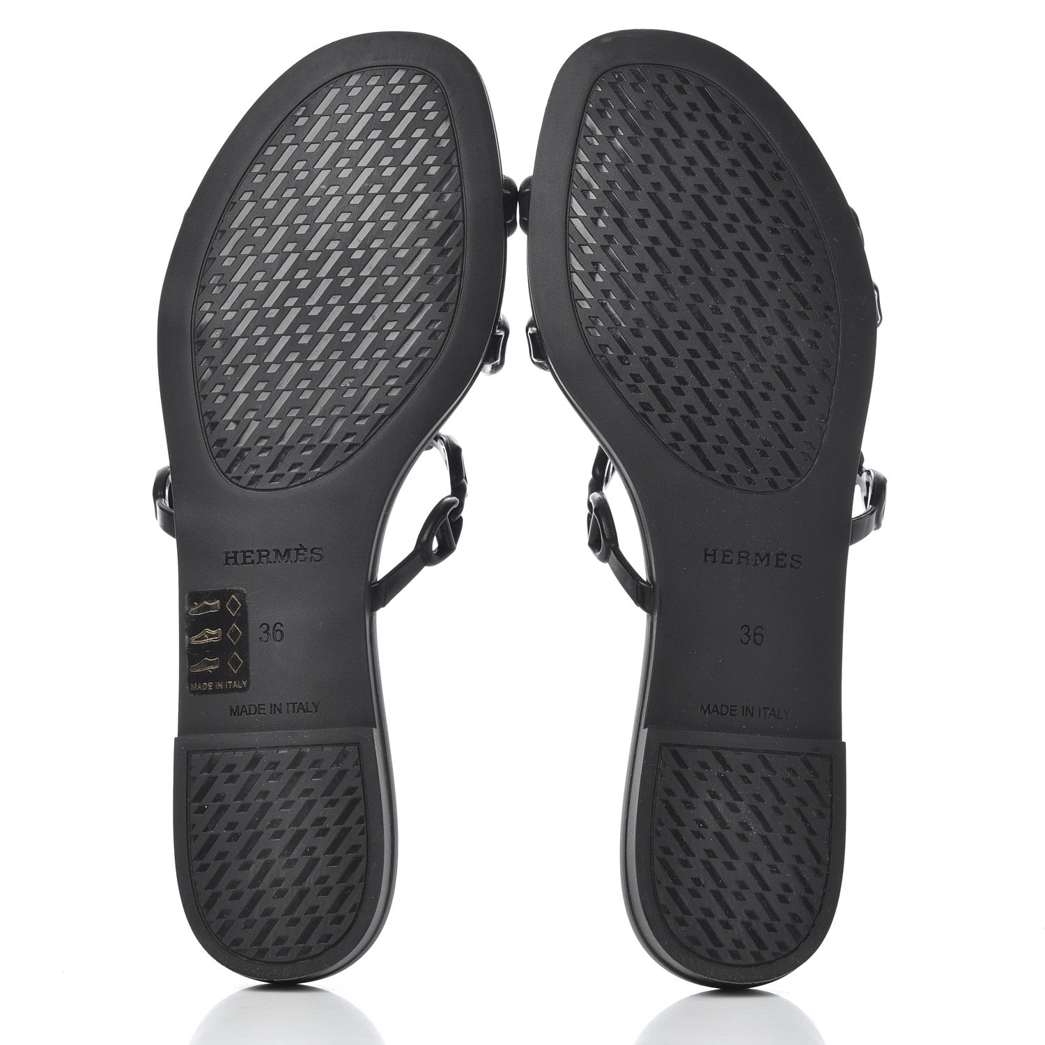 Hermes TPU Rivage Sandals 36 Black 5 of 9