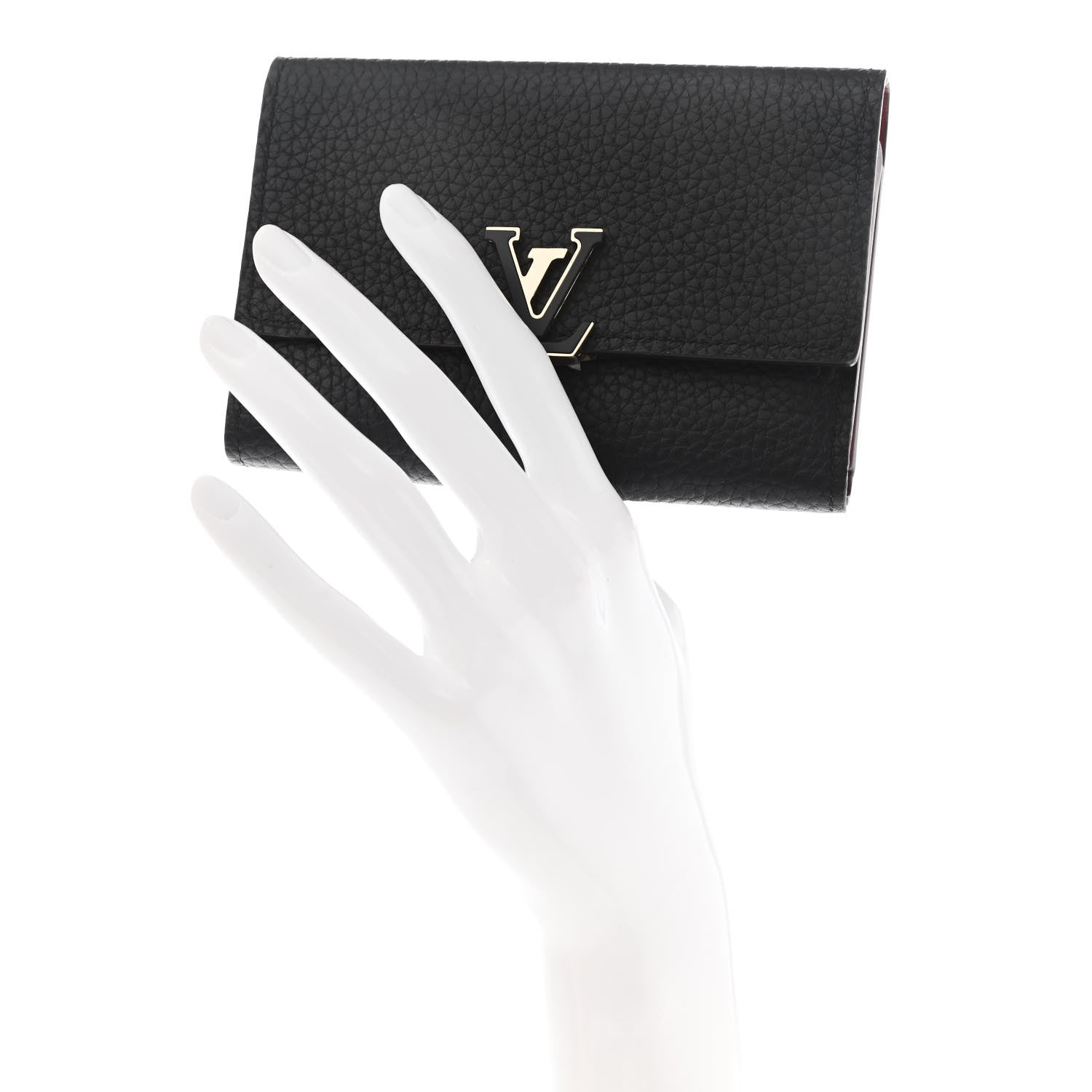 Louis Vuitton Taurillon Capucines Compact Wallet Black 2 of 7