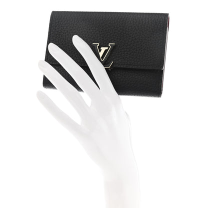 Louis Vuitton Taurillon Capucines Compact Wallet Black 2 of 7