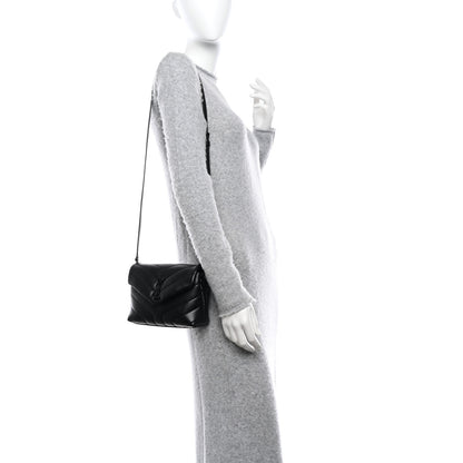 Saint Laurent Calfskin Y Quilted Monogram Monochrome Toy Loulou Crossbody Bag Black 2 of 9