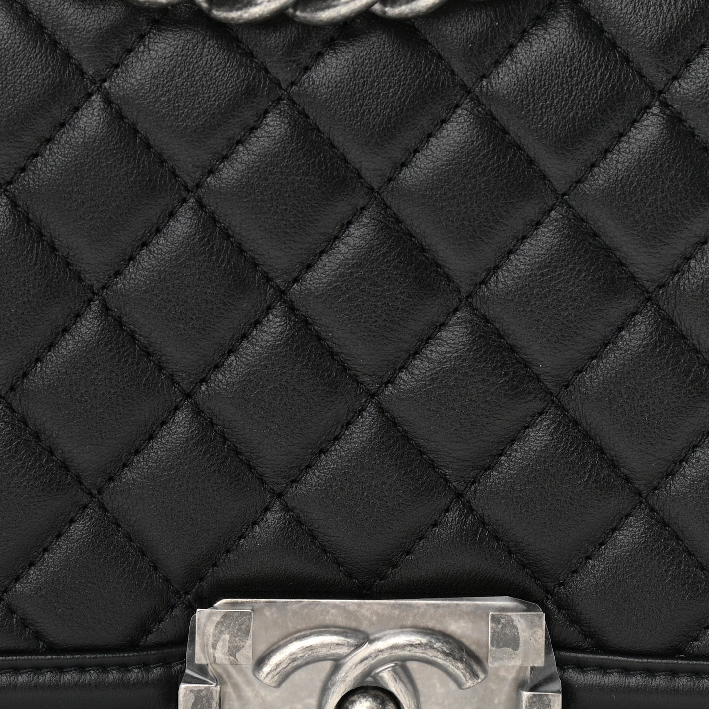 Calfskin Quilted Medium Boy Flap Black