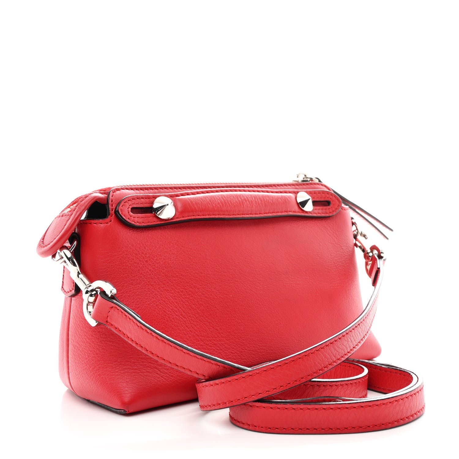 Fendi Vitello Dolce Studded Mini By The Way Boston Bag Fragola 3 of 10
