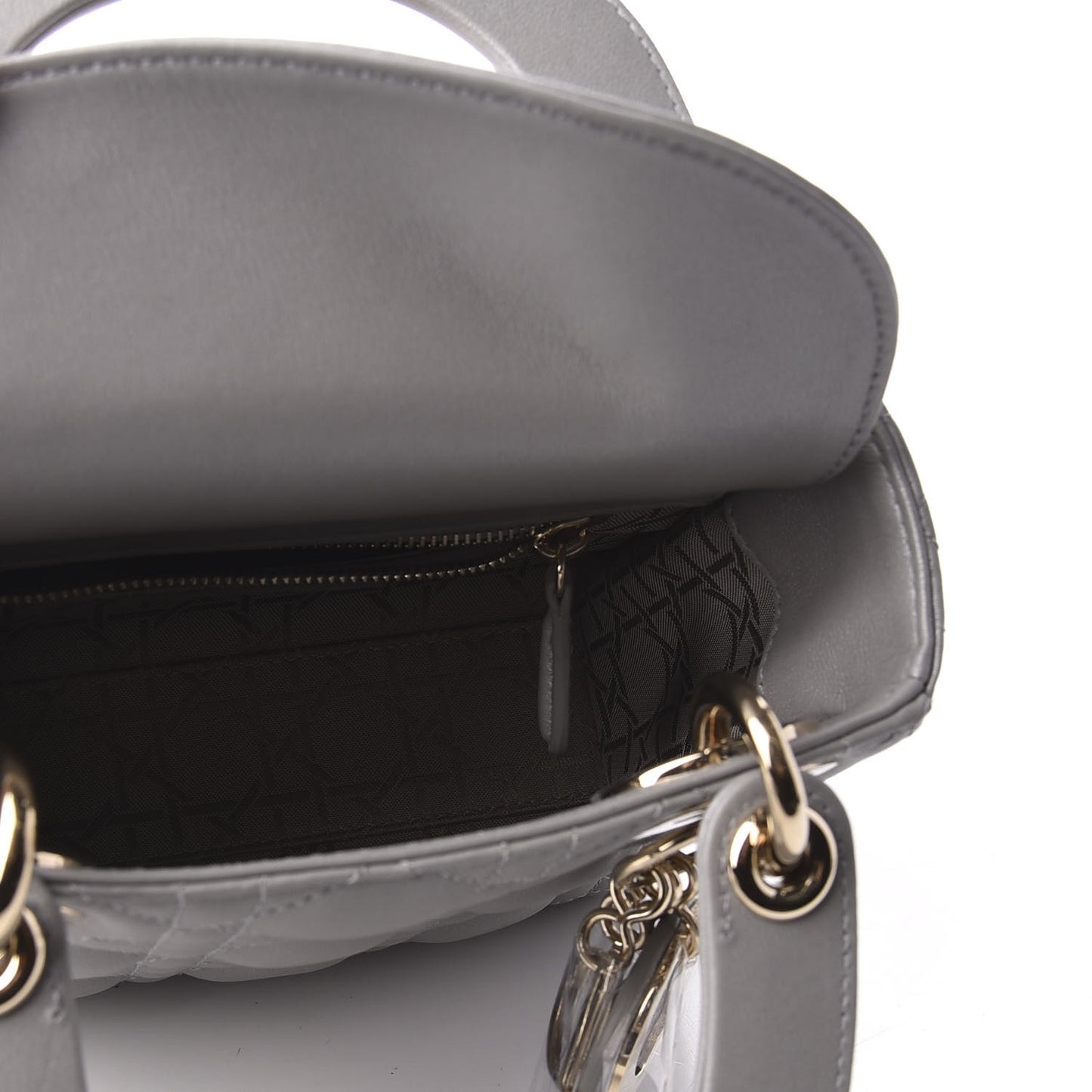 Lambskin Cannage Mini Lady Dior Grey