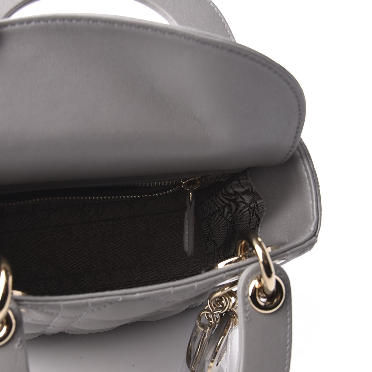 Christian Dior Lambskin Cannage Mini Lady Dior Grey 7 of 8