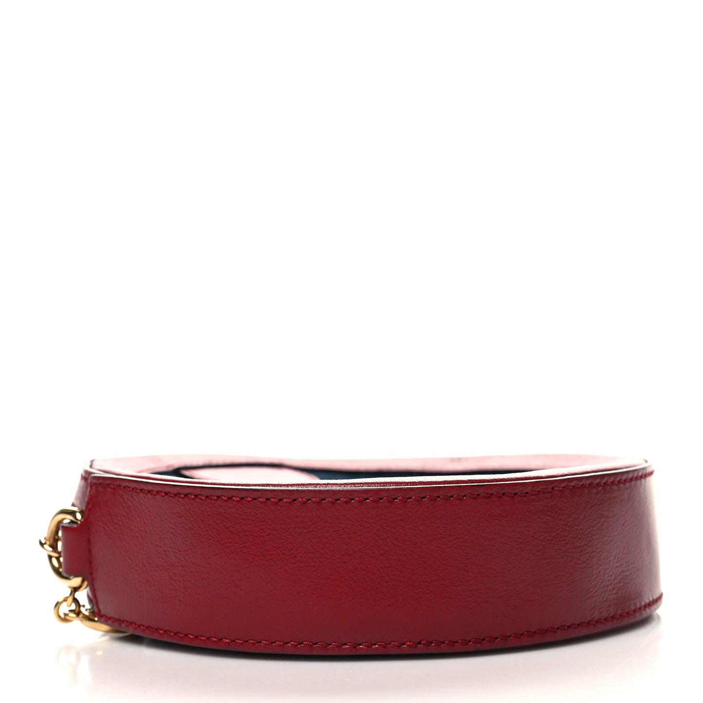 Suede Patent Web Mini Ophidia Round Shoulder Bag Hibiscus Red Navy