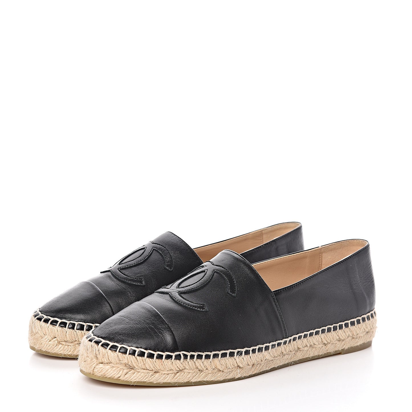 Lambskin CC Espadrilles 40 Black