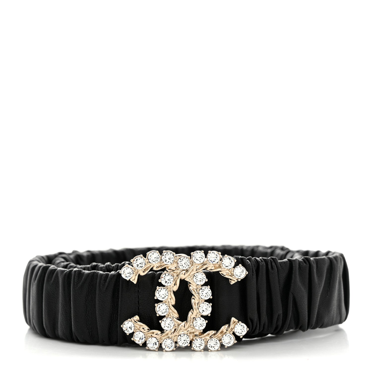 Chanel Calfskin Crystal CC Belt 75 30 Black 1 of 4