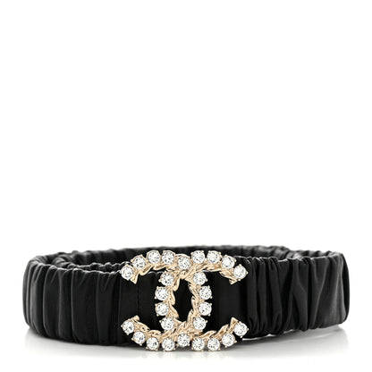 Chanel Calfskin Crystal CC Belt 75 30 Black 1 of 4