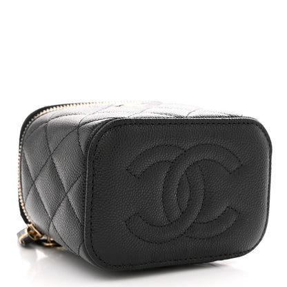Chanel Caviar Quilted Mini Vanity Case With Chain Black 4 of 11