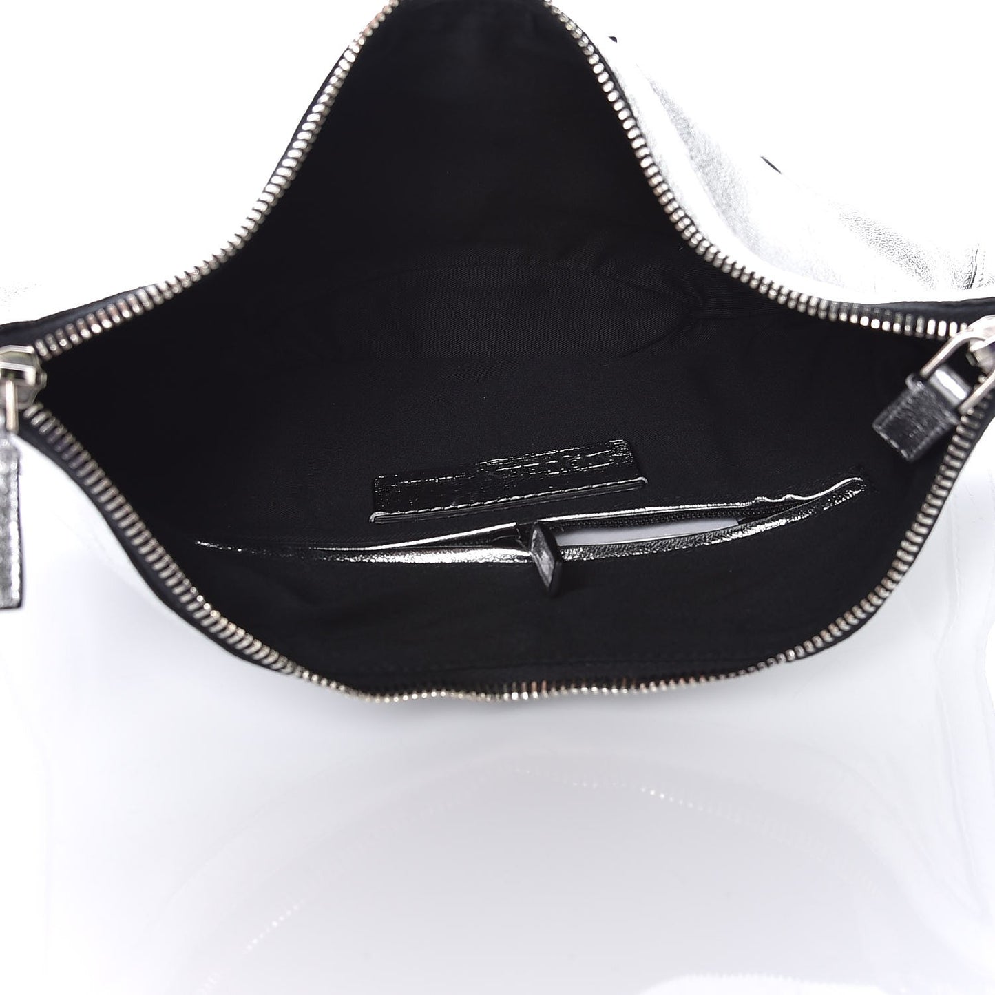 Metallic Lambskin De Manta Clutch Silver