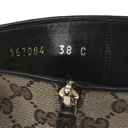 Gucci Monogram Womens Tall Boots 38 Beige Ebony 10 of 11