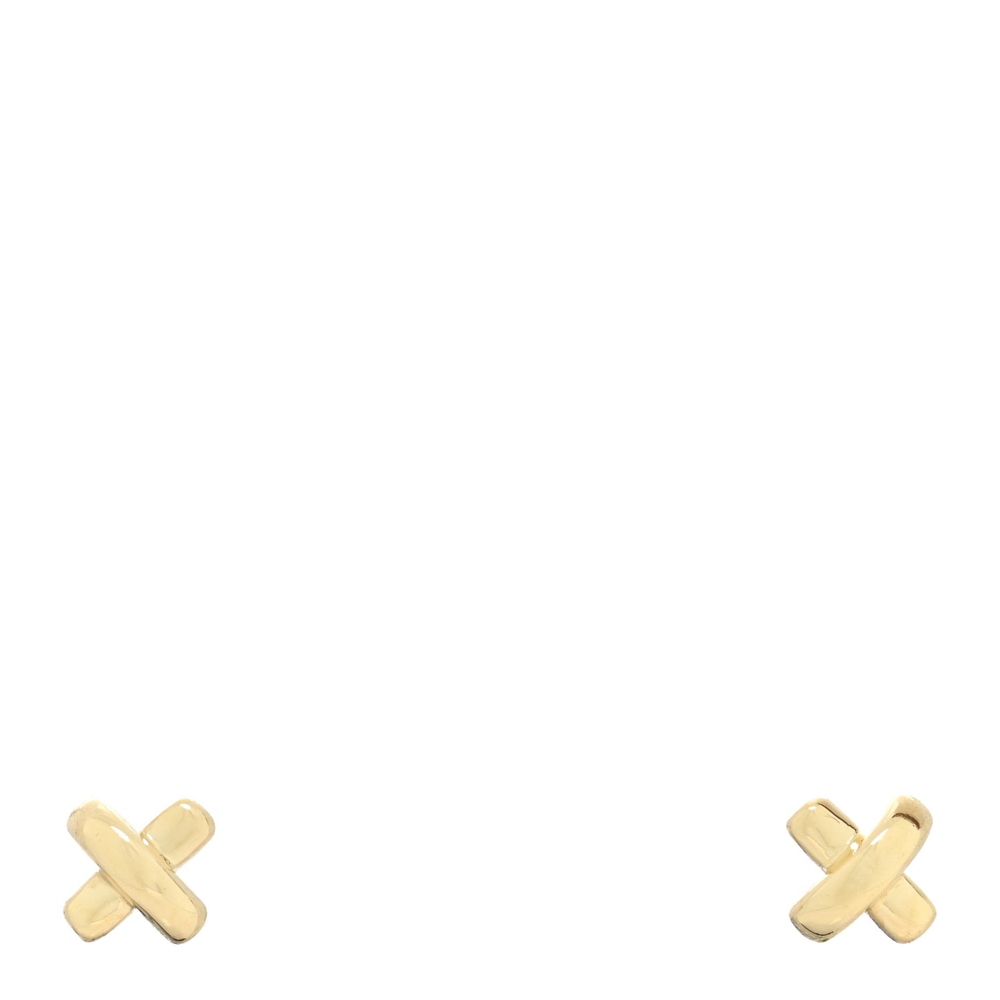 18K Yellow Gold 5mm Cross Stitch Earrings